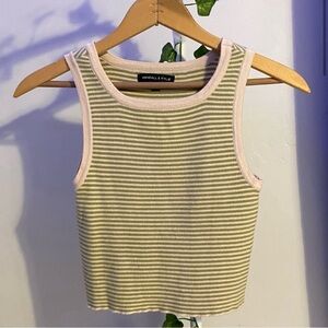 Kendall and Kylie 90s green striped tank top